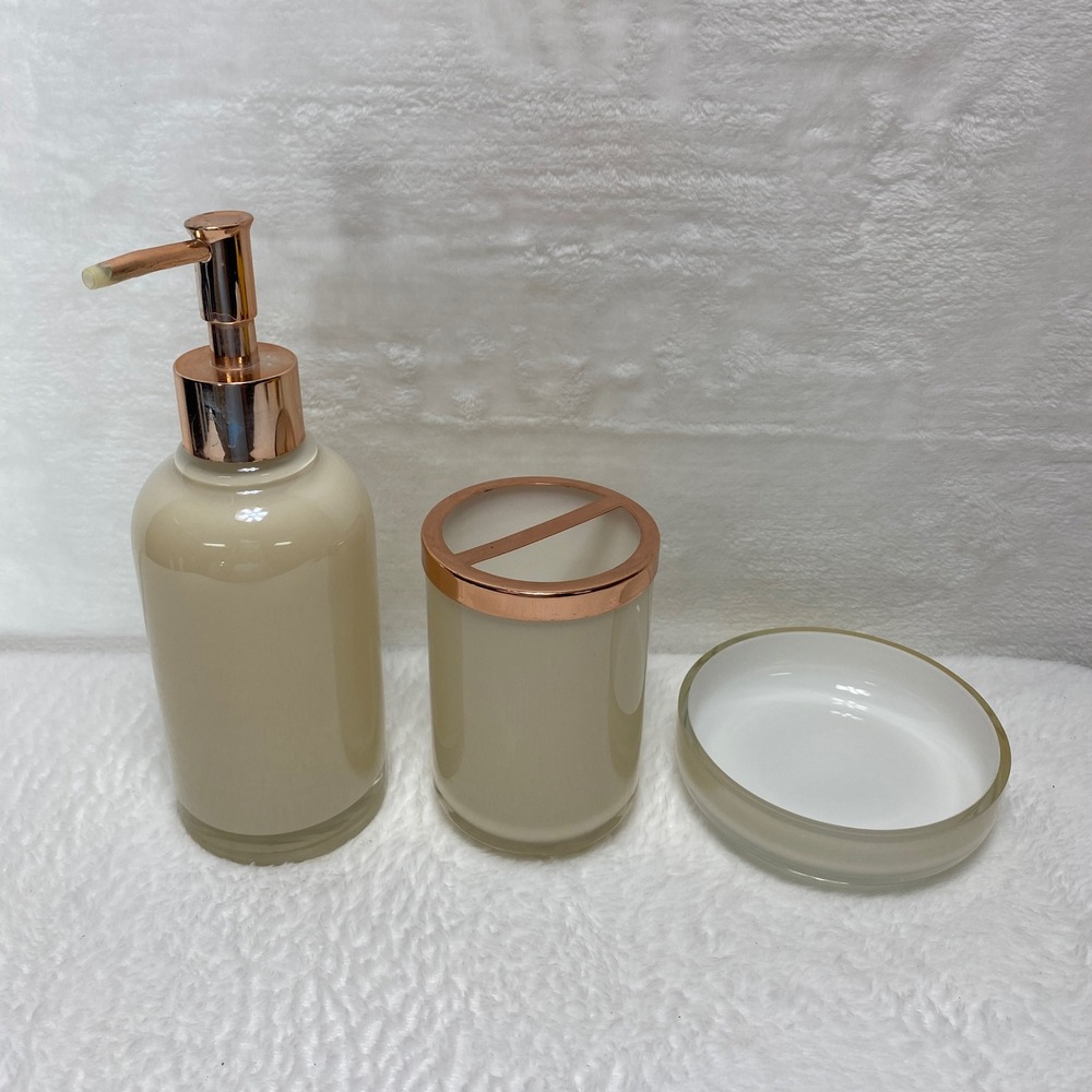 Threshold‎ 3-Piece Bathroom Accessory Set Soap Dispenser Toothbrush Holder Dish
